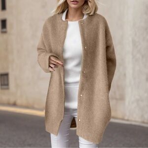 Camel Knit Long Cardigan